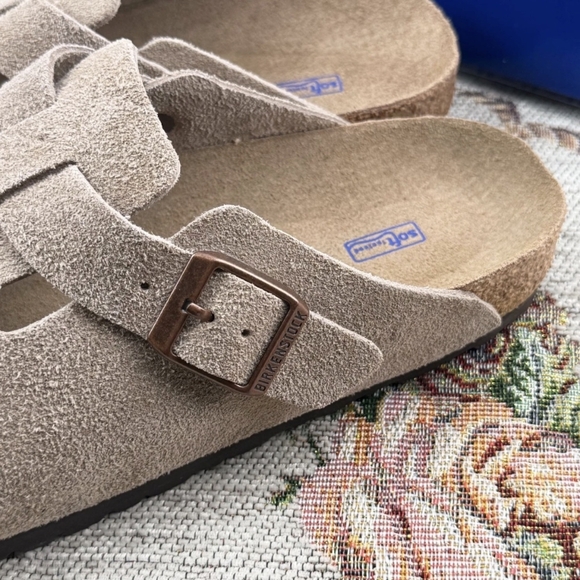 New With Box Womens Size 5 Taupe Birkenstock Boston Clog Narrow (Tan) Slip-On - Picture 2 of 4